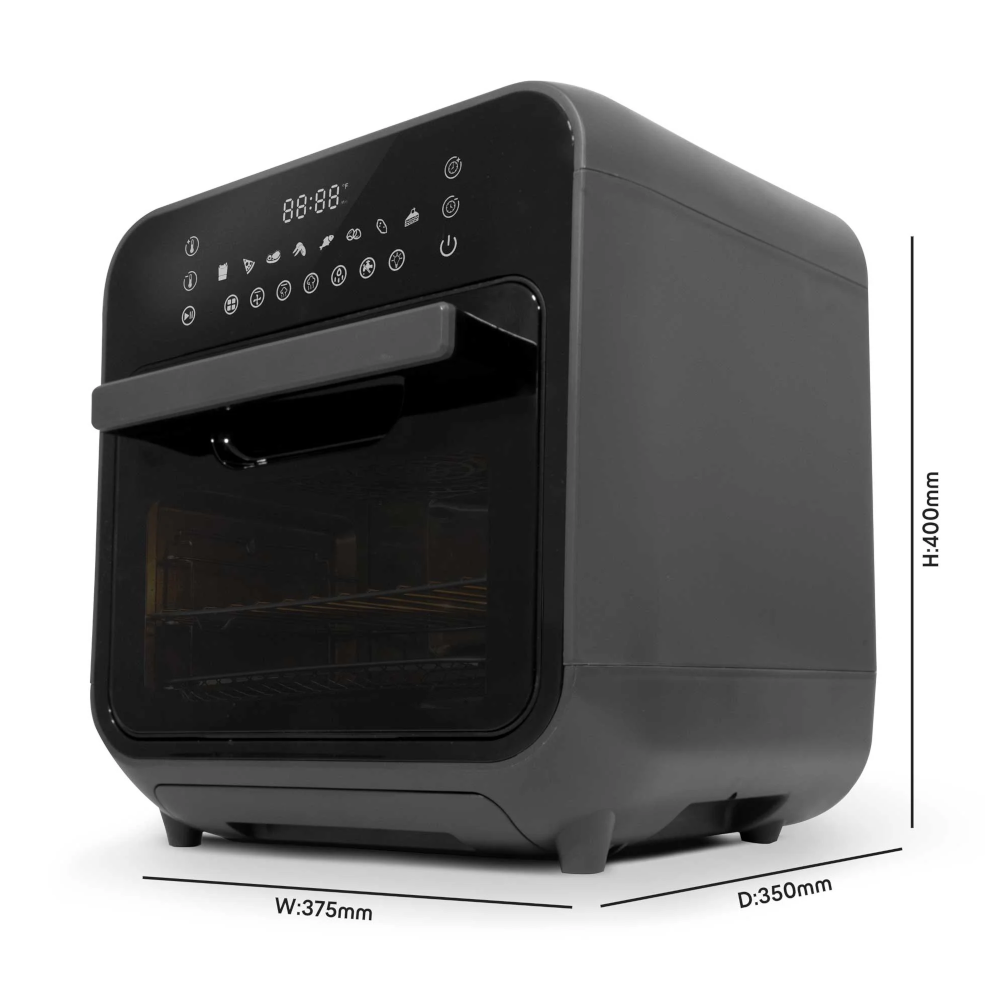Baridi DH171 Steam Air Fryer Oven Cooker Combi with Touch Controls, 15 Litre Capacity, 8 Preset Functions, Black