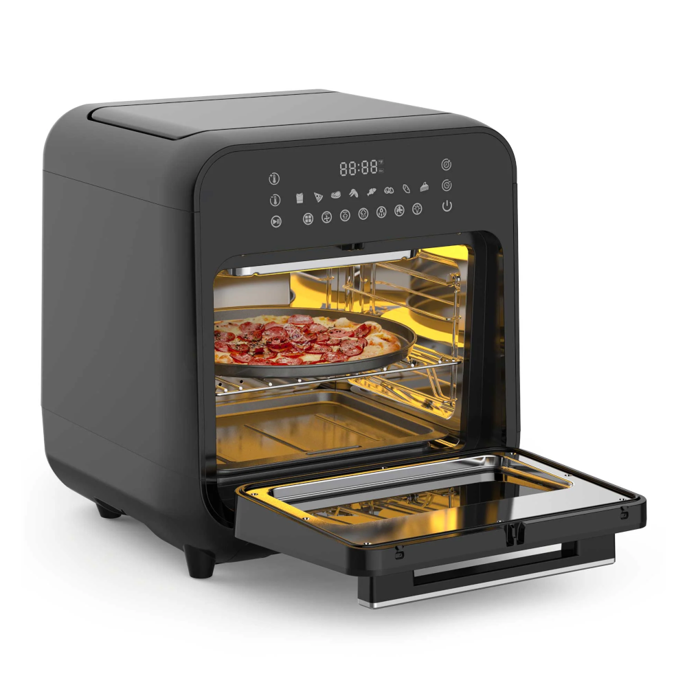 Baridi DH171 Steam Air Fryer Oven Cooker Combi with Touch Controls, 15 Litre Capacity, 8 Preset Functions, Black
