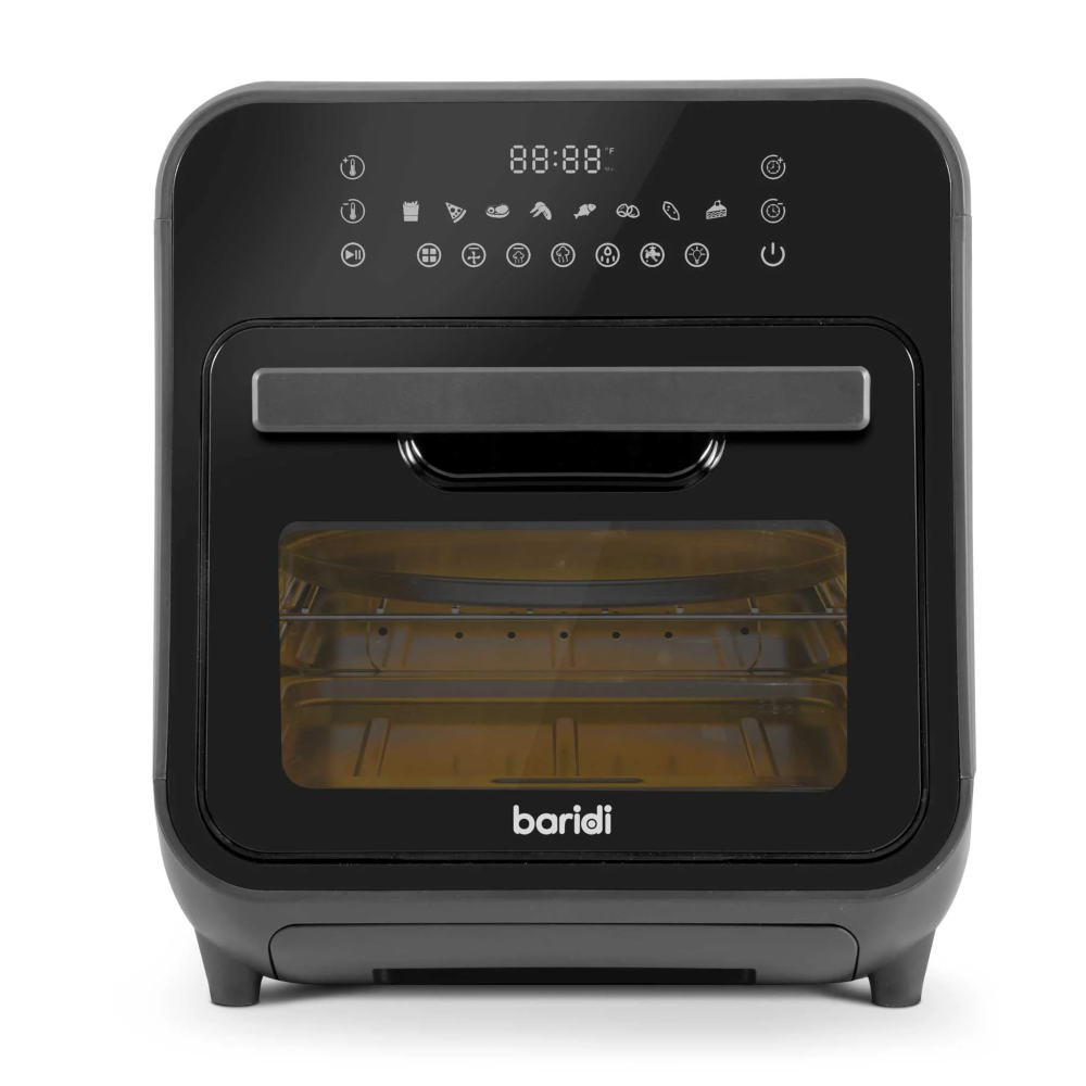 Baridi DH171 Steam Air Fryer Oven Cooker Combi with Touch Controls, 15 Litre Capacity, 8 Preset Functions, Black
