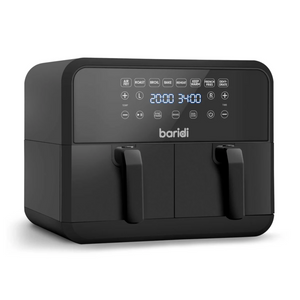 Baridi DH172 Dual Zone Air Fryer with Digital Controls, 8 Litre Capacity, 8 Preset Functions, Black