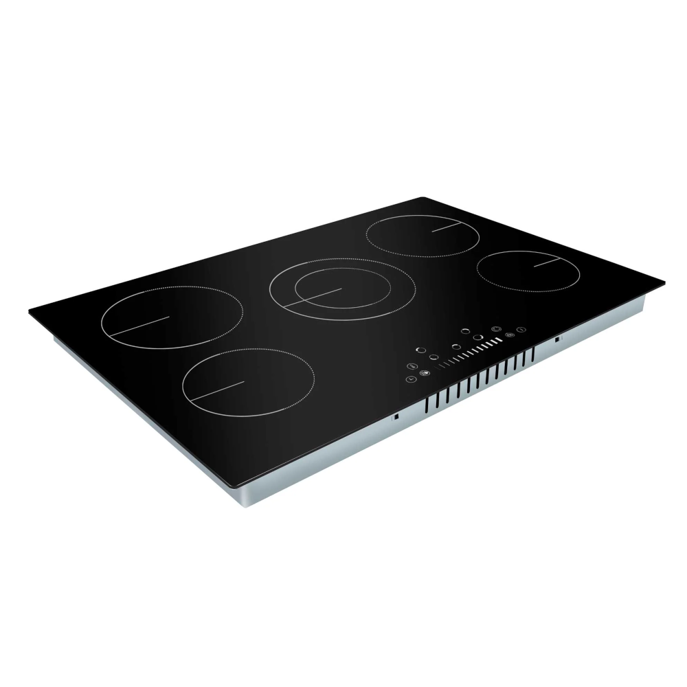 Baridi DH175 Ceramic Electric Cooker Hob with 5 Cooking Zones 77cm Black Glass