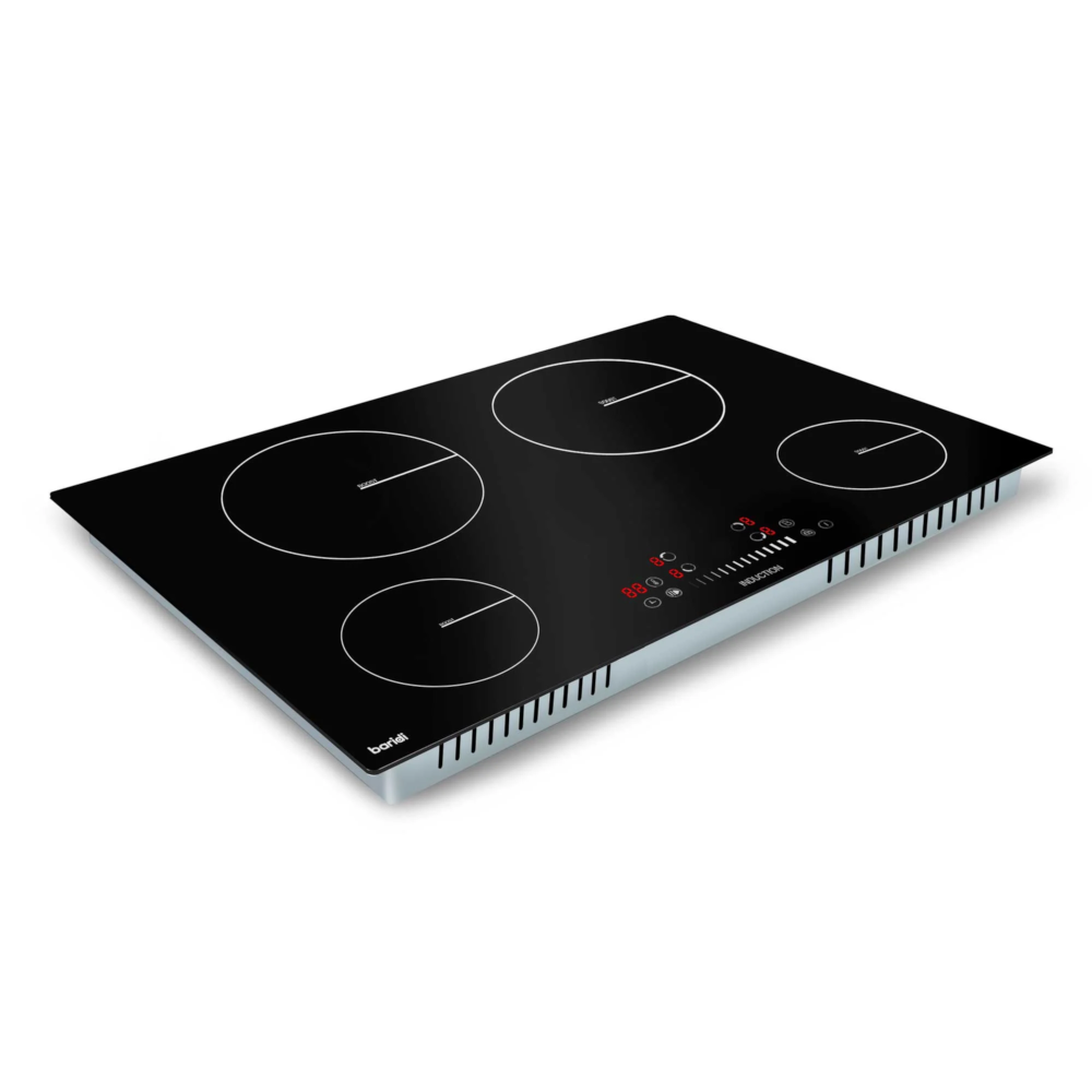 Baridi DH179 Built-in Electric Integrated Induction Cooker Hob with 4 Cooking Zones 77cm, Touch Control, Timer, 7200W, Black Glass