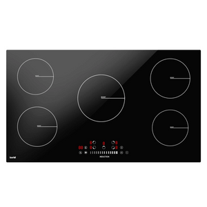 Baridi DH180 Built-in Electric Integrated Induction Cooker Hob with 5 Cooking Zones 90cm, Touch Control, Timer, 9300W, Black Glass