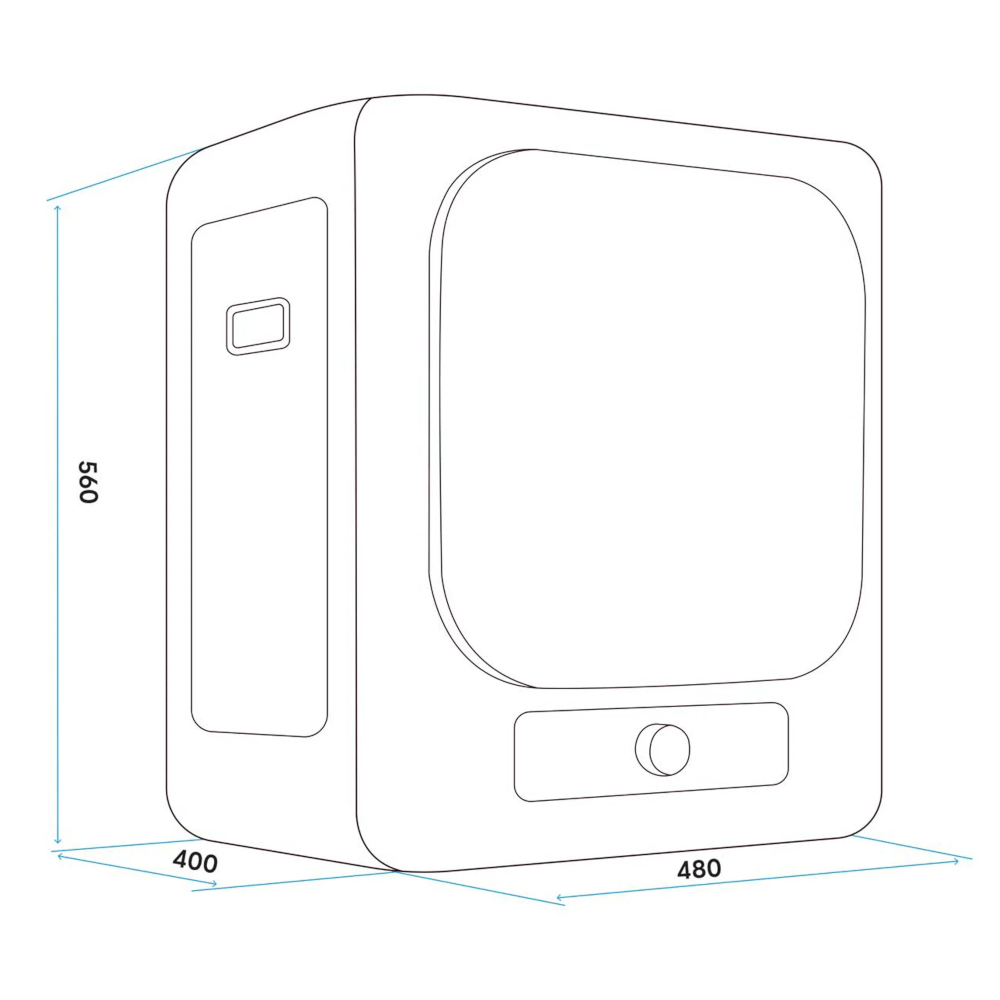 Baridi DH192 Portable Table Counter Top Mini Tumble Dryer, 2.5kg Drum Capacity, 5 Functions, Mechanical Controls, White