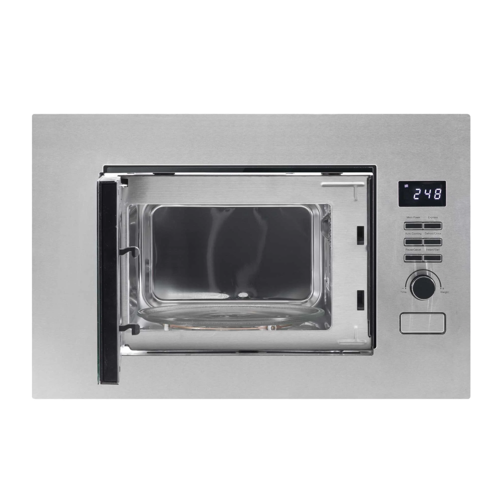 Baridi DH196 Built-in Integrated Electric Microwave Cooking Oven, 20 Litre Capacity, 800W, Stainless Steel