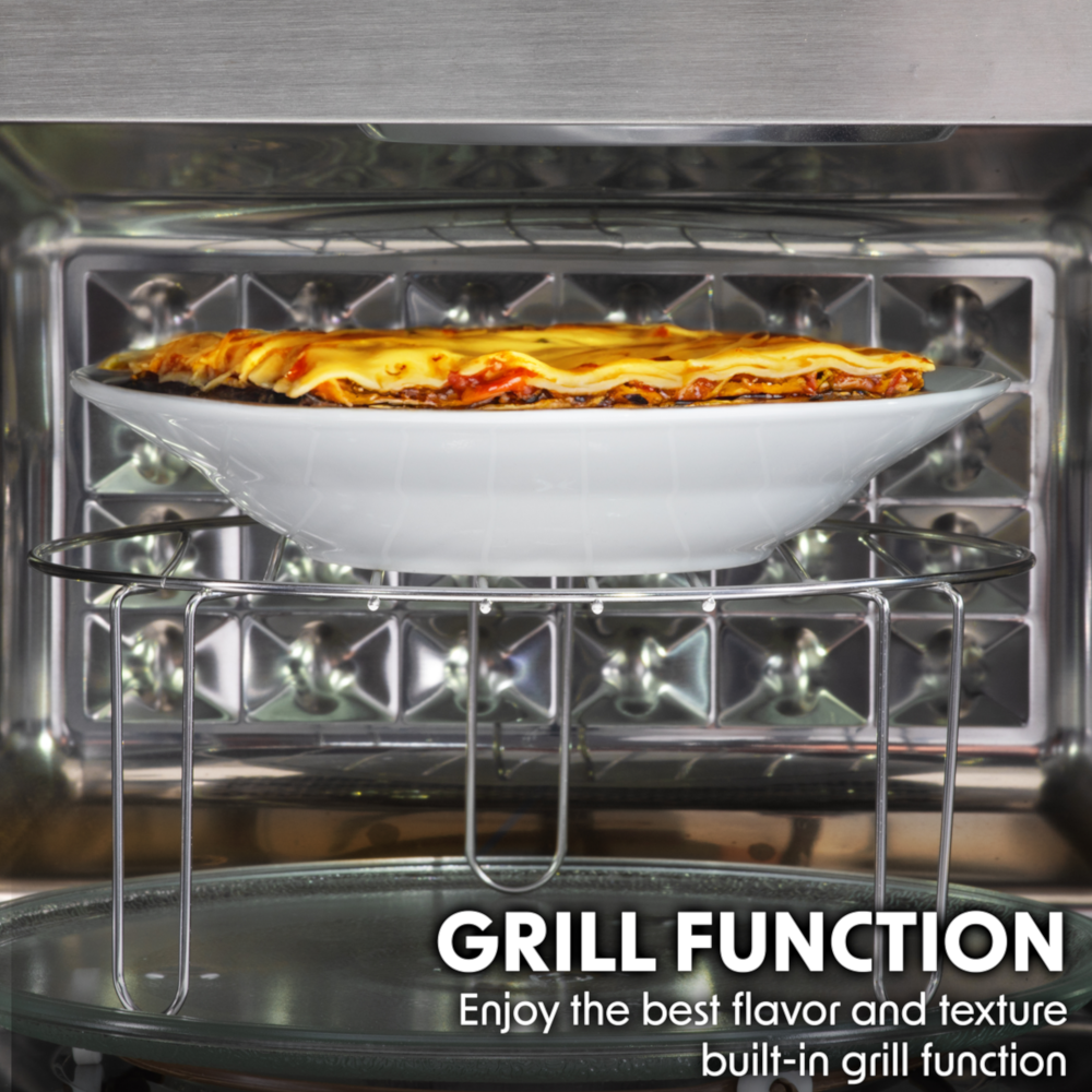 Baridi DH197 Built-in Integrated Electric Microwave Cooking Oven with Grill, 25 Litre Capacity, 900W, Stainless Steel