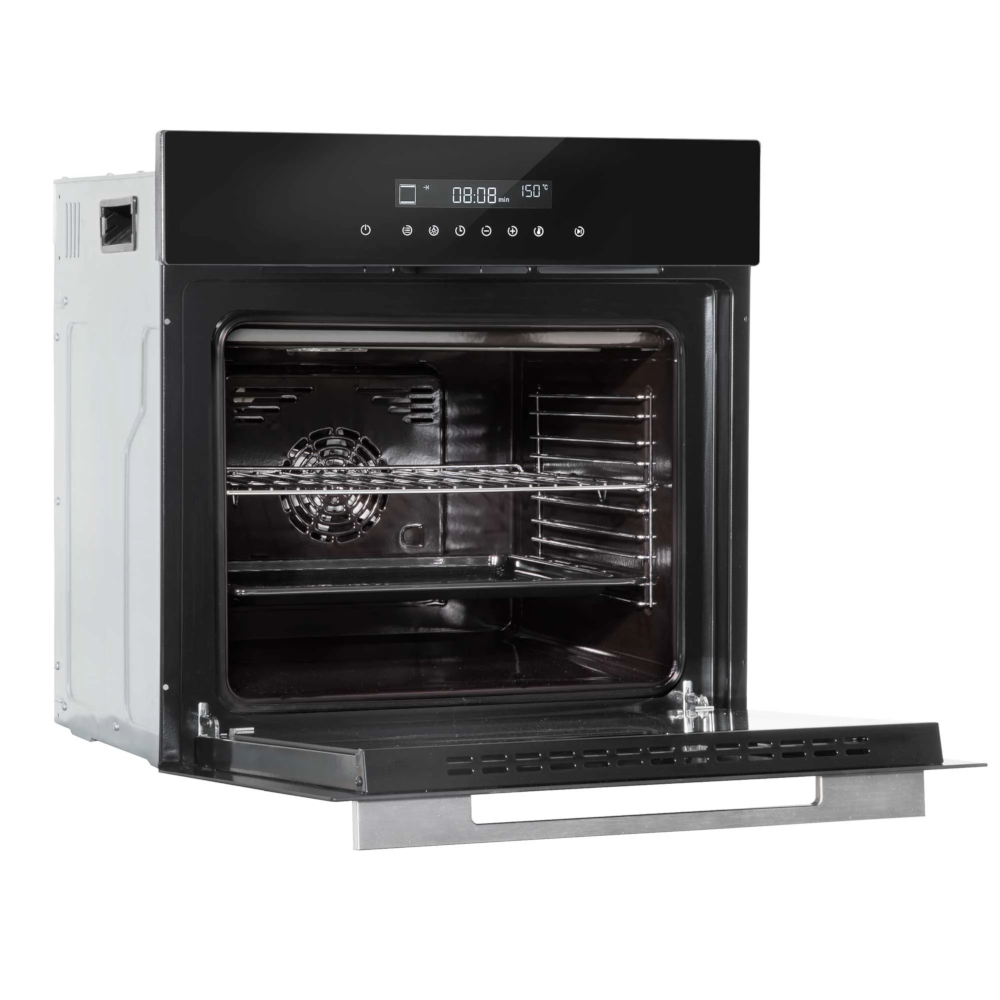 Baridi DH199 Built-In Fan Assisted Integrated Single Electric Oven 60cm, 72 Litre Capacity, 10 Functions, Black