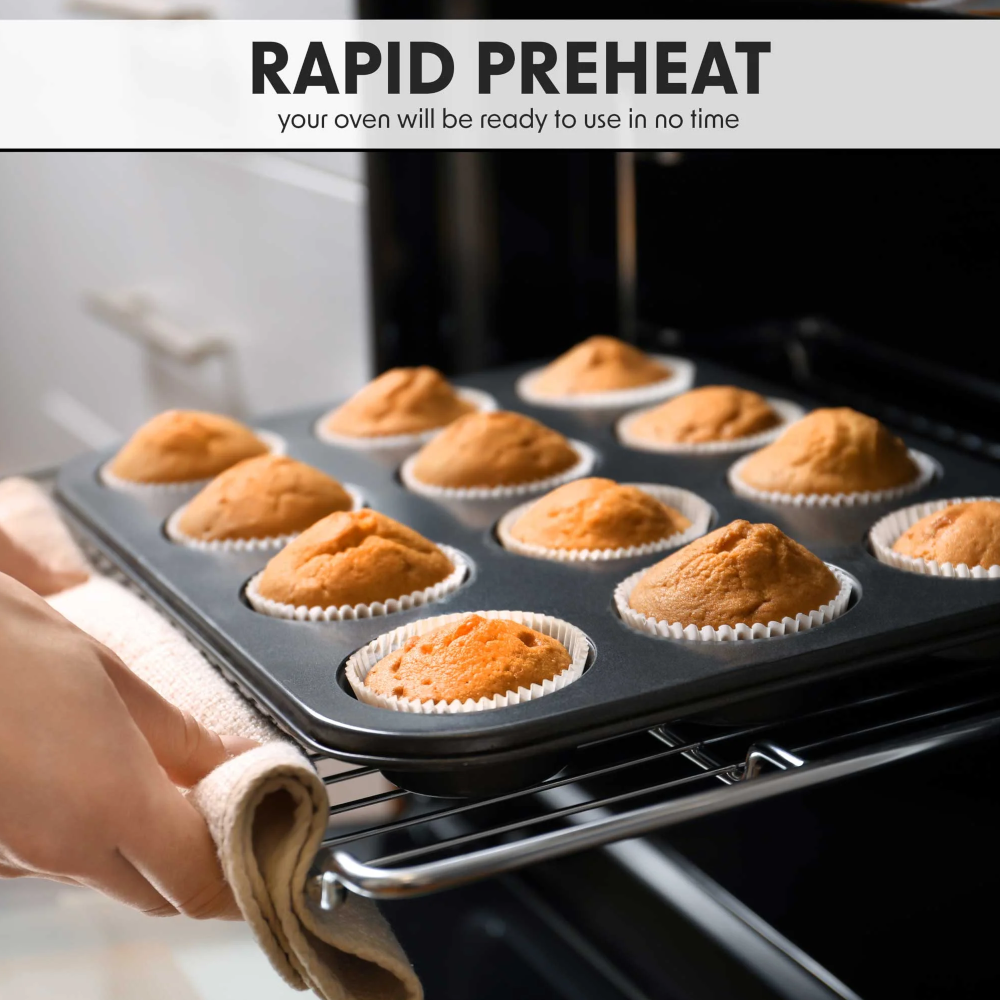 Baridi DH199 DH200 Built-In Fan Assisted Integrated Single Electric Oven 60cm, 72 Litre Capacity, 10 Functions