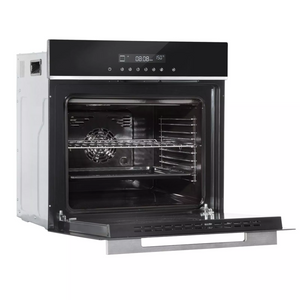 Baridi DH200 Built-In Fan Assisted Integrated Single Electric Oven 60cm, 72 Litre Capacity, 10 Functions, Black/Stainless Steel