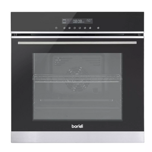 Baridi DH200 Built-In Fan Assisted Integrated Single Electric Oven 60cm, 72 Litre Capacity, 10 Functions, Black/Stainless Steel