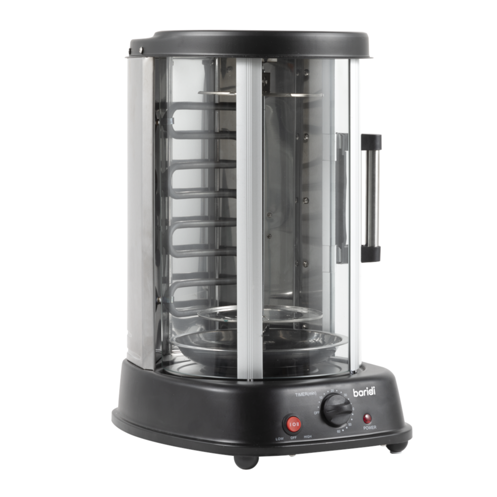 Baridi DH216 Vertical 360° Rotating Rotisserie Smokeless Grill Cooker, 21 Litre Capacity, 1500W, Black