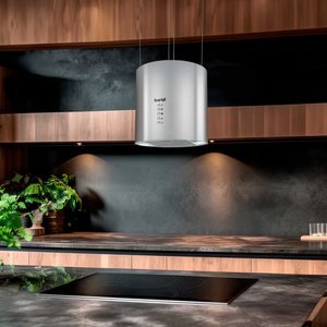 Baridi DH220 Pendant Style Island Electric Cooker Extractor Hood with Carbon Filters 35cm, LED Light, Stainless Steel