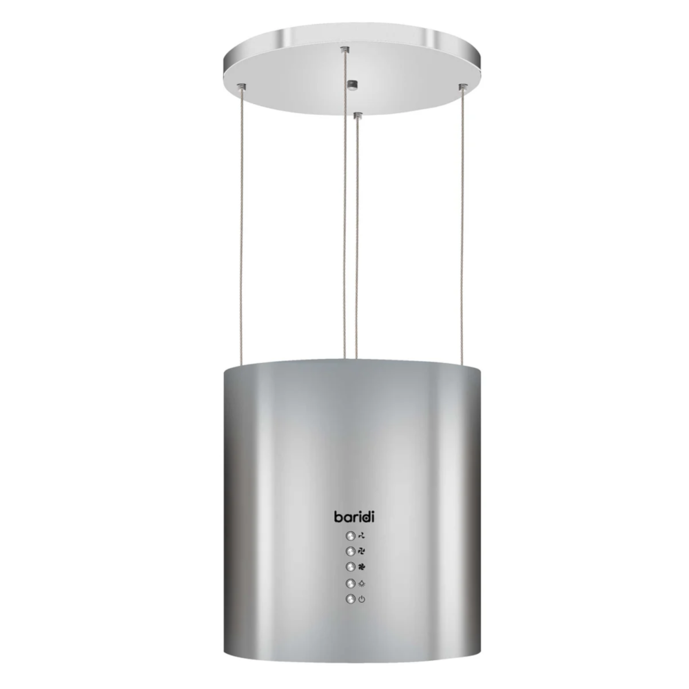 Baridi DH220 Pendant Style Island Electric Cooker Extractor Hood with Carbon Filters 35cm, LED Light, Stainless Steel