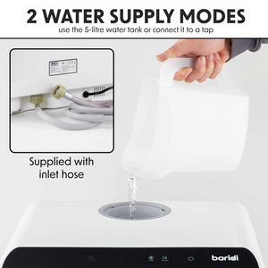 Baridi DH224A Mini Portable Tabletop Counter Dishwasher, 5 Litre Capacity, 2-4 Place Settings, 5 Programmes, White