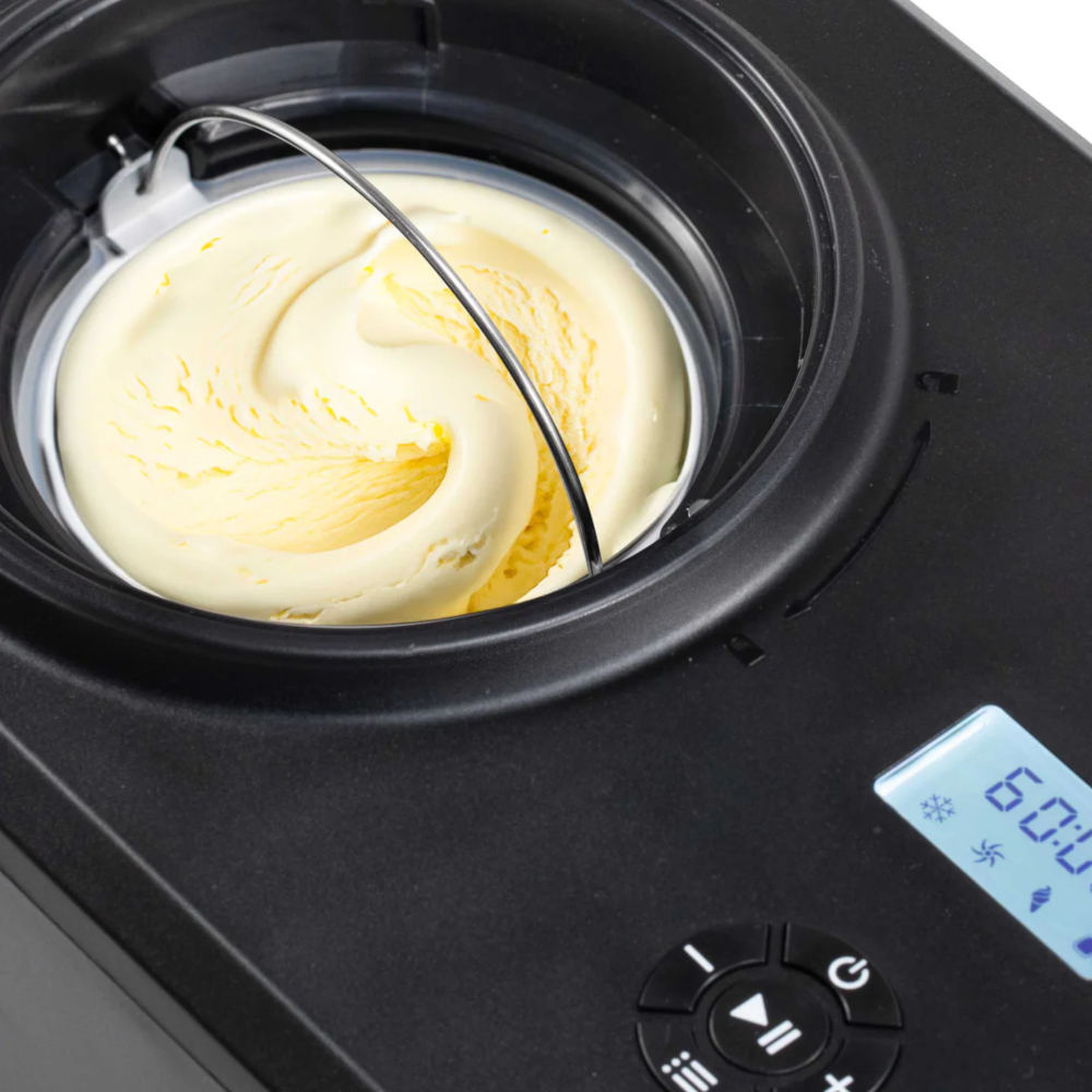 Baridi DH240 Automatic Churning Ice Cream Maker Machine with Fast Freeze Compressor Cooling, 1.5 Litre Capacity, Black