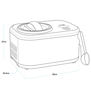 Baridi DH240 Automatic Churning Ice Cream Maker Machine with Fast Freeze Compressor Cooling, 1.5 Litre Capacity, Black
