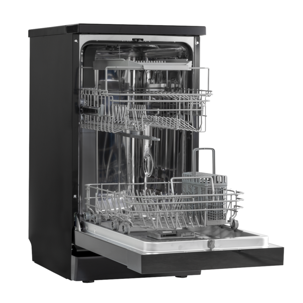 Baridi DH267 Slimline Freestanding Dishwasher 45cm, 10 Place Settings, 8 Programmes, Black