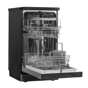 Baridi DH267 Slimline Freestanding Dishwasher 45cm, 10 Place Settings, 8 Programmes, Black
