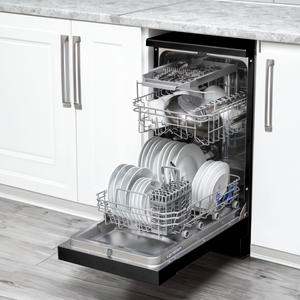 Baridi DH267 Slimline Freestanding Dishwasher 45cm, 10 Place Settings, 8 Programmes, Black
