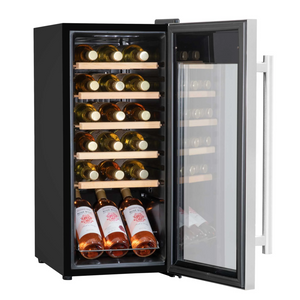 Baridi DH29 Wine Cooler Fridge with Digital Touchscreen Controls and LED Light, 18 Bottle Capacity, Stainless Steel
