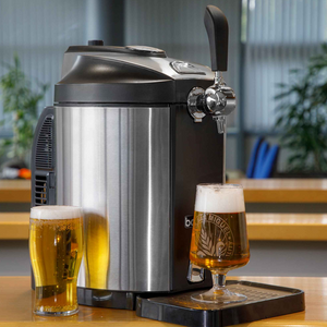 Baridi DH49 5 Litre Mini Keg Draft Beer Home Bar Dispenser with Intergrated Cooling Stainless Steel Black