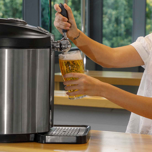Baridi DH49 5 Litre Mini Keg Draft Beer Home Bar Dispenser with Intergrated Cooling Stainless Steel Black