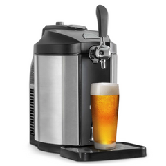 Baridi DH49 5 Litre Mini Keg Draft Beer Home Bar Dispenser with Intergrated Cooling Stainless Steel Black