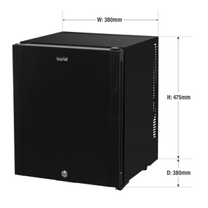 Baridi DH57 Freestanding Ultra Quiet Drinks, Beer and Wine Mini Cooler Fridge with LED Light, 25 Litre Capacity, Black