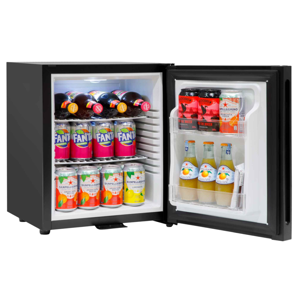 Baridi DH57 Freestanding Ultra Quiet Drinks, Beer and Wine Mini Cooler Fridge with LED Light, 25 Litre Capacity, Black