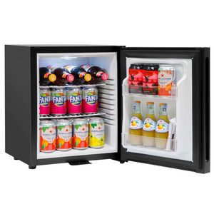 Baridi DH57 Freestanding Ultra Quiet Drinks, Beer and Wine Mini Cooler Fridge with LED Light, 25 Litre Capacity, Black
