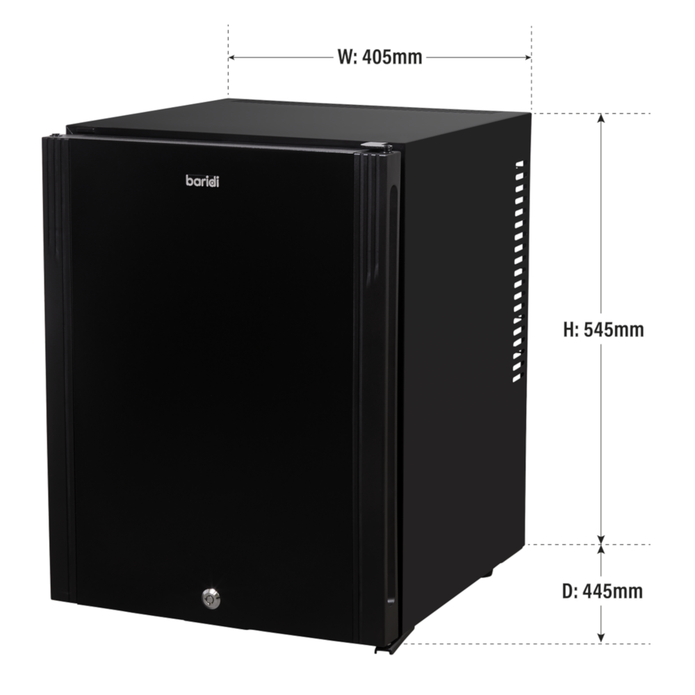 Baridi DH58 Ultra Quiet Freestanding Drinks, Beer and Wine Mini Cooler Fridge with LED Light, 35 Litre Capacity, Black