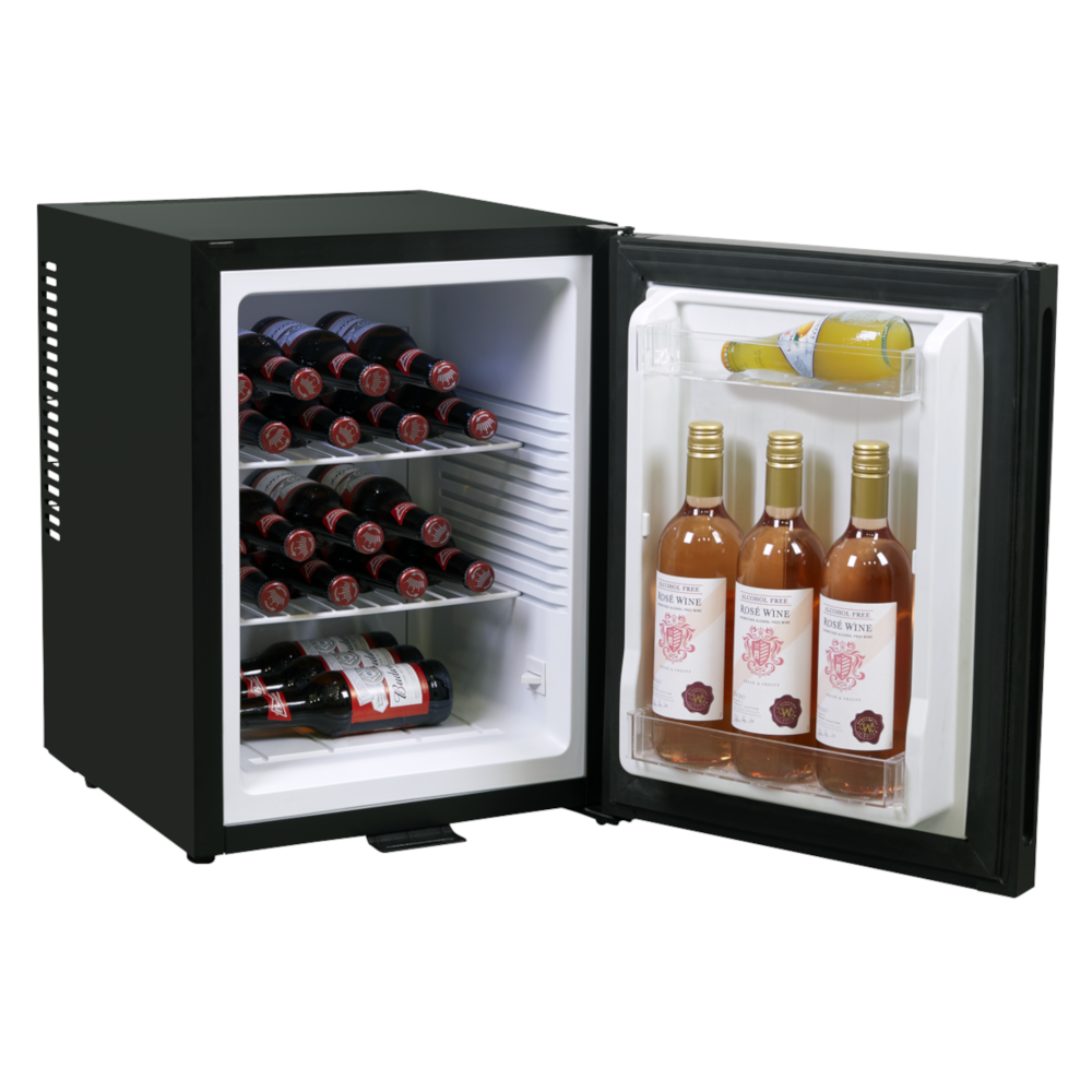Baridi DH58 Ultra Quiet Freestanding Drinks, Beer and Wine Mini Cooler Fridge with LED Light, 35 Litre Capacity, Black