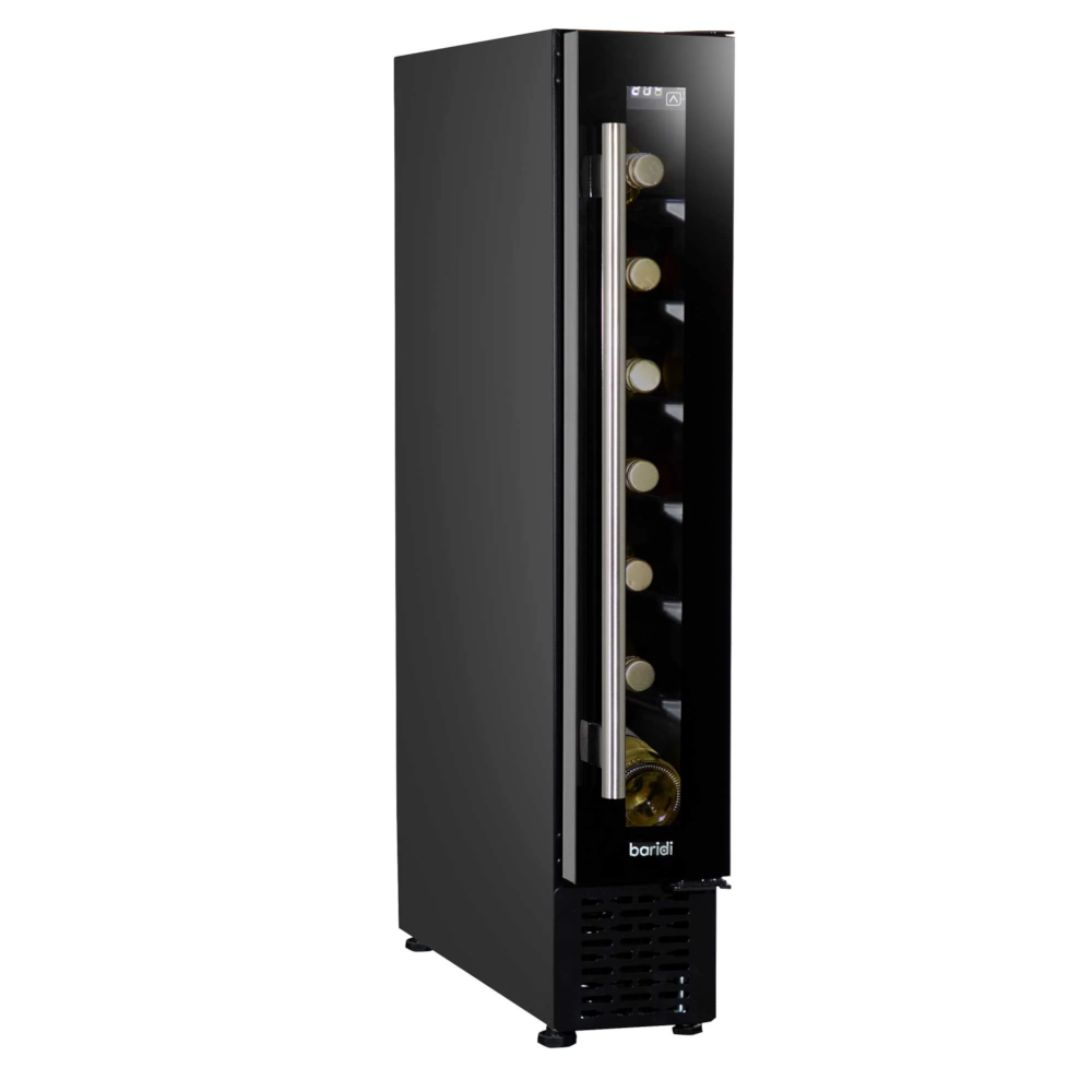 Baridi DH76 Slim Wine Cooler Fridge with Digital Touchscreen Controls, LED Light, 7 Bottle Capacity, Black