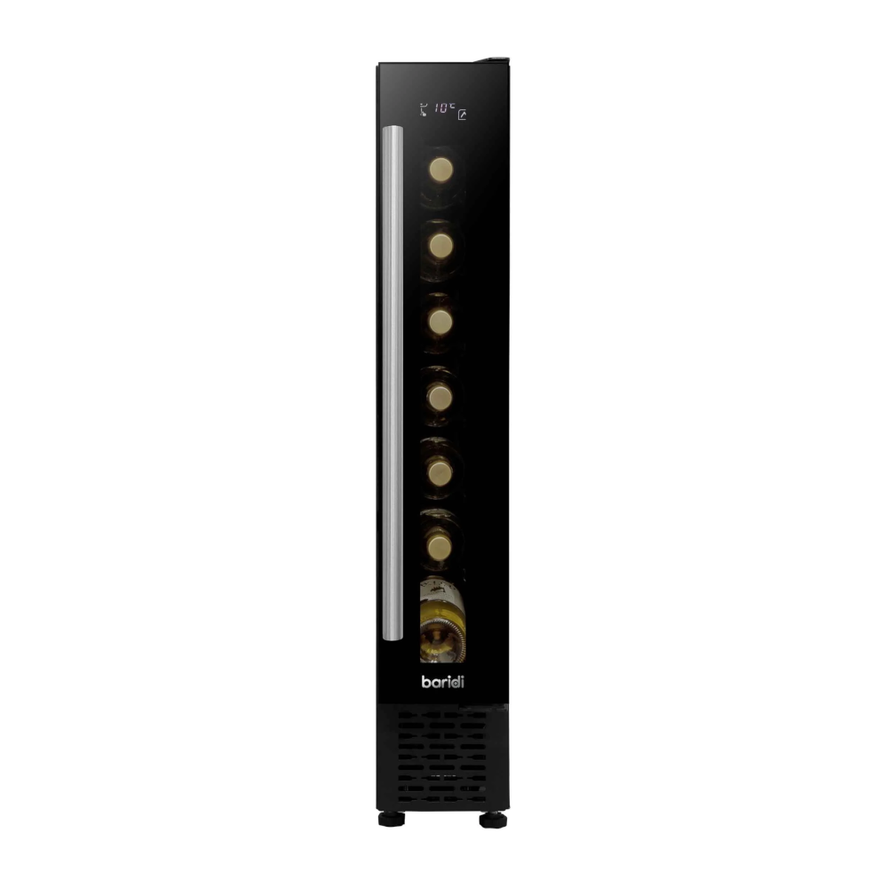 Baridi DH76 Slim Wine Cooler Fridge with Digital Touchscreen Controls, LED Light, 7 Bottle Capacity, Black