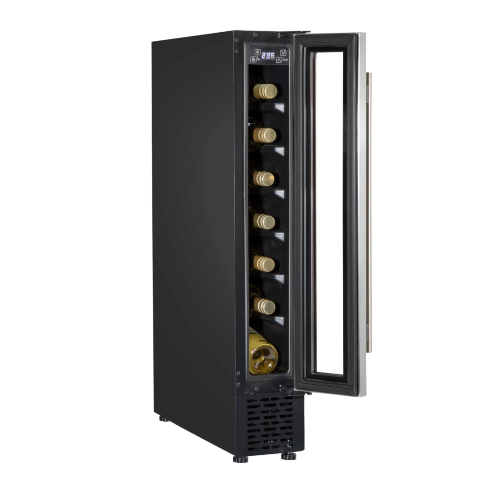 Baridi DH76 7 Bottle Wine Cooler Fridge with Digital Touchscreen Controls and LED Light Stainless Steel