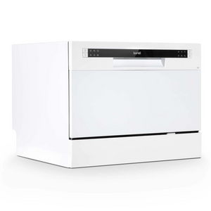 Baridi DH83 Compact Tabletop Counter Dishwasher, 6.5 Litre Capacity, 6 Place Settings, 6 Programmes, White