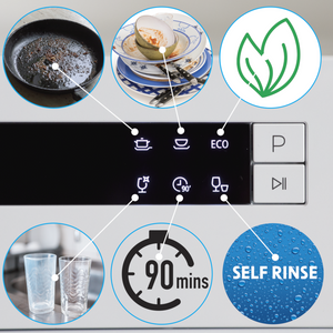 Baridi DH83 DH86 Compact Tabletop Counter Dishwasher, White