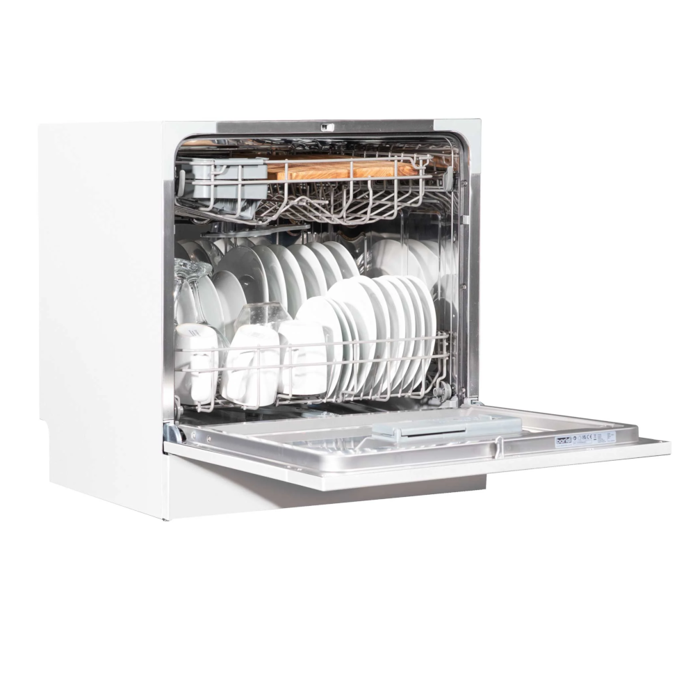 Baridi DH86 Compact Tabletop Counter Dishwasher, 8 Litre Capacity, 8 Place Settings, 6 Programmes, White