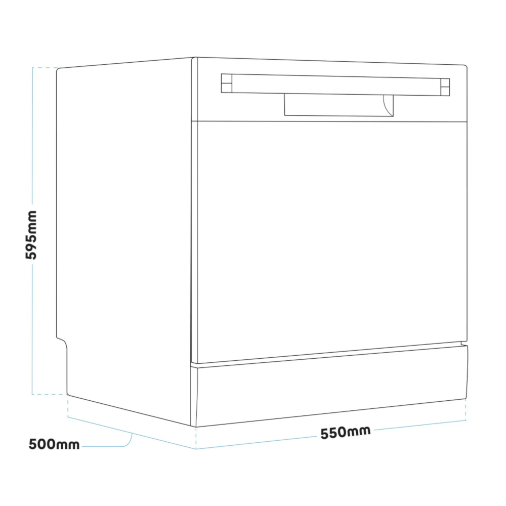 Baridi DH86 DH87 DH88 Compact Tabletop Counter Dishwasher, 8 Litre Capacity, 8 Place Settings, 6 Programmes