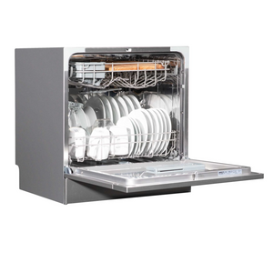 Baridi DH87 Compact Tabletop Counter Dishwasher, 8 Litre Capacity, 8 Place Settings, 6 Programmes, Silver