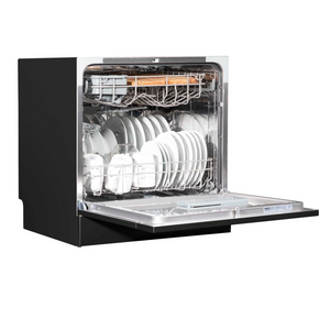 Baridi DH88 Compact Tabletop Counter Dishwasher, 8 Litre Capacity, 8 Place Settings, 6 Programmes, Black