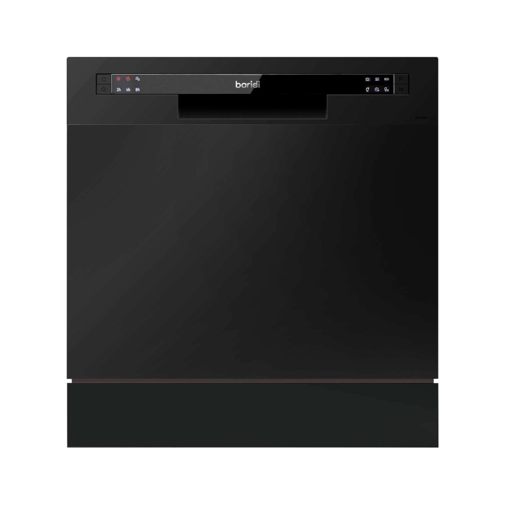 Baridi DH88 Compact Tabletop Counter Dishwasher, 8 Litre Capacity, 8 Place Settings, 6 Programmes, Black