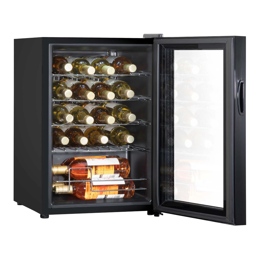 Baridi DH8 Wine Cooler Fridge with Digital Touchscreen Controls, LED Light, 20 Bottle Capacity, Black