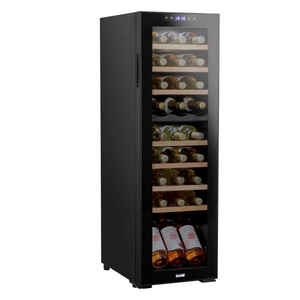 Baridi DH90 Dual Zone Wine Cooler Fridge with Digital Touchscreen Controls, LED Light, 27 Bottle Capacity, Black