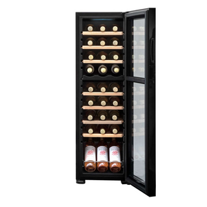 Baridi DH90 Dual Zone Wine Cooler Fridge with Digital Touchscreen Controls, LED Light, 27 Bottle Capacity, Black