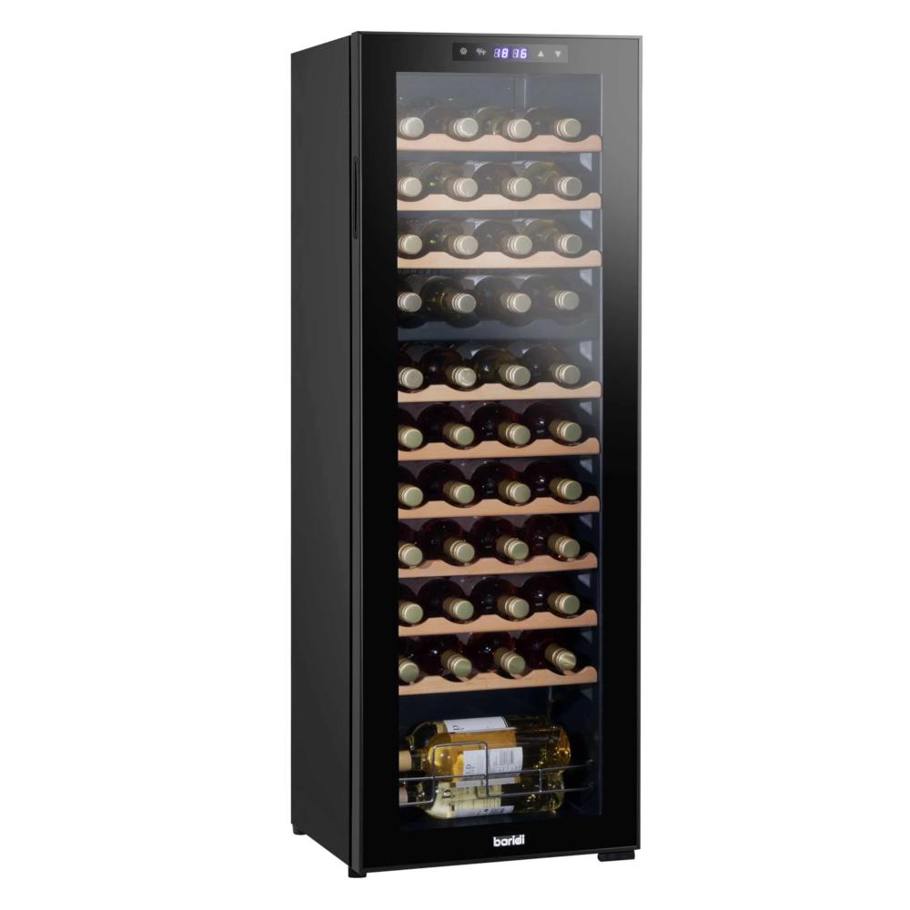Baridi DH92 Dual Zone Wine Cooler Fridge with Digital Touchscreen Controls, LED Light, 44 Bottle Capacity, Black