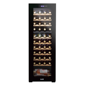 Dellonda DH93 55 Bottle Dual Zone Wine Cooler Fridge with Digital Touchscreen Controls and LED Light Black