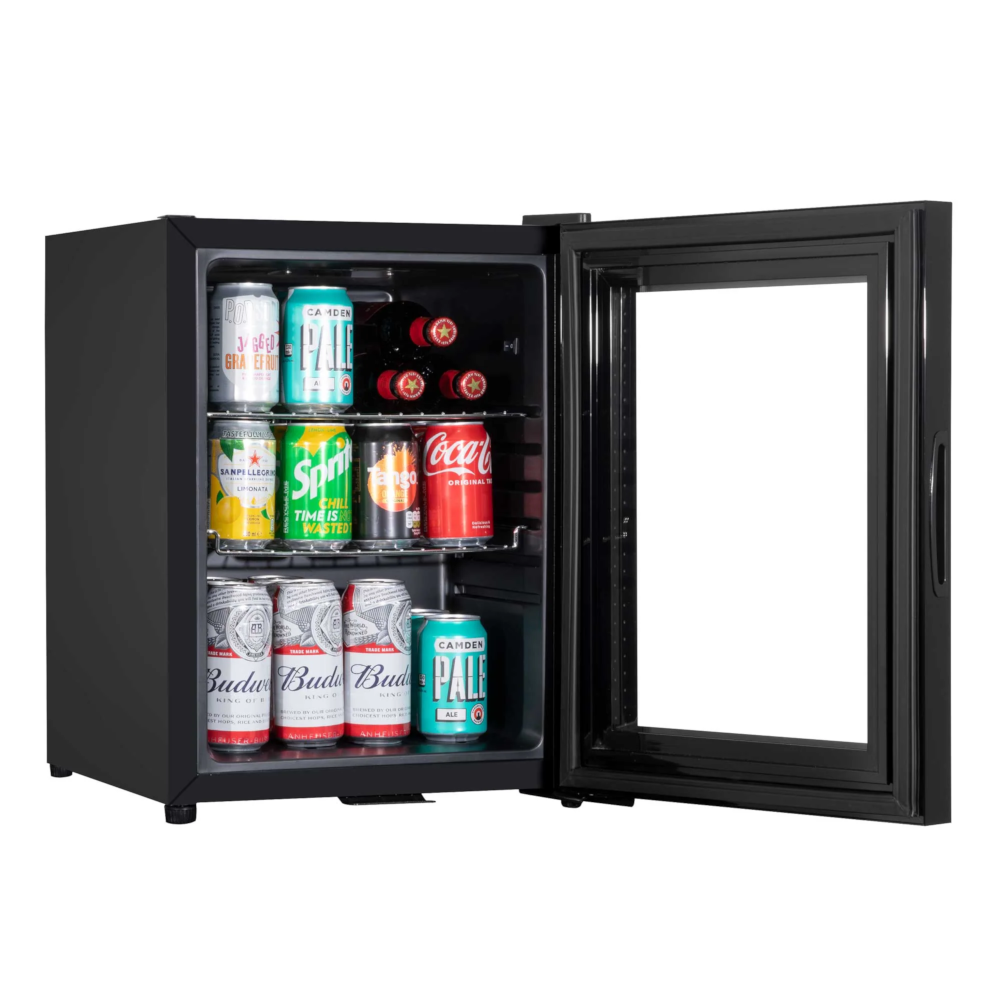 Baridi DH98 Freestanding Drinks, Beer and Wine Mini Cooler Fridge with LED Light, 40 Litre Capacity, Black