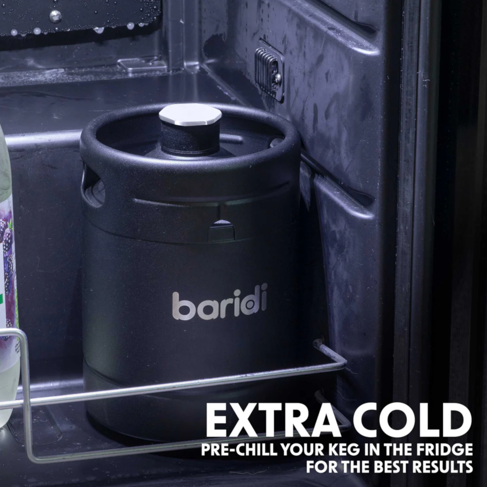 Baridi DH99 Stainless Steel Soft Drink Beer Storage Growler Keg, 2 Litre, Matte Black