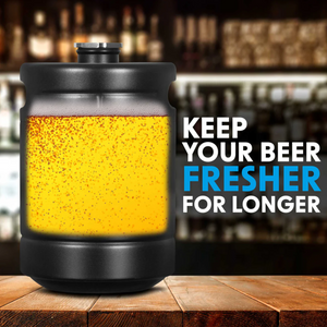 Baridi DH99 Stainless Steel Soft Drink Beer Storage Growler Keg, 2 Litre, Matte Black
